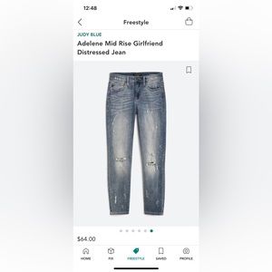 Adelene Mid Rise Girlfriend Jean